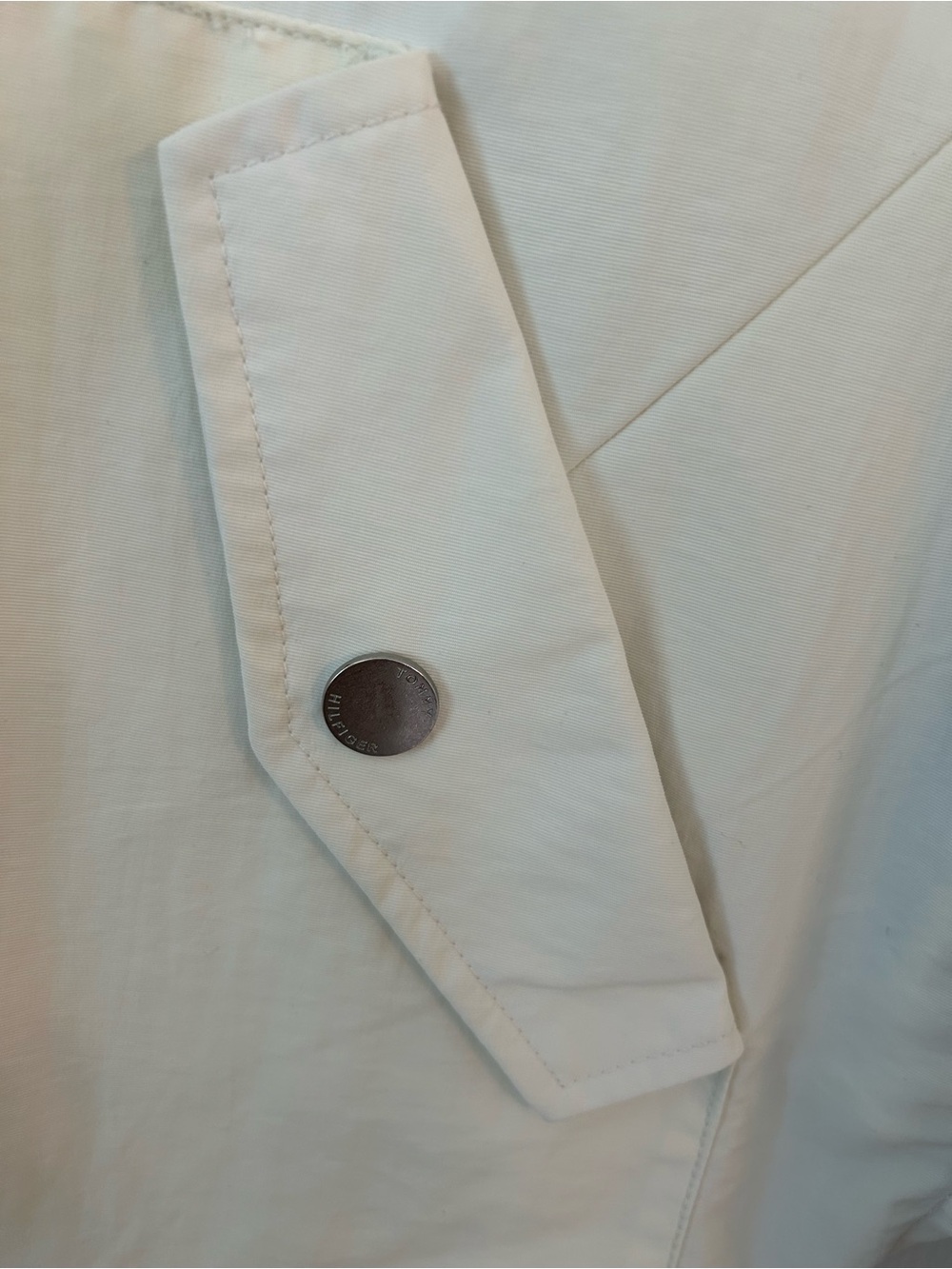 NWOT Tommy Hilfiger Women’s White Full Zip Snap Button Windbreaker Jacket Size S - Picture 5 of 14